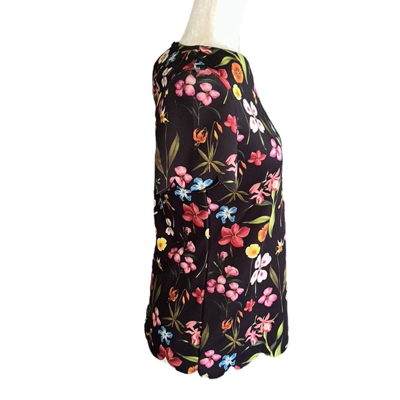 Ted Baker Emmalie Hampton Black & Multicolored Floral Scalloped Top - Small - Picture 9 of 16